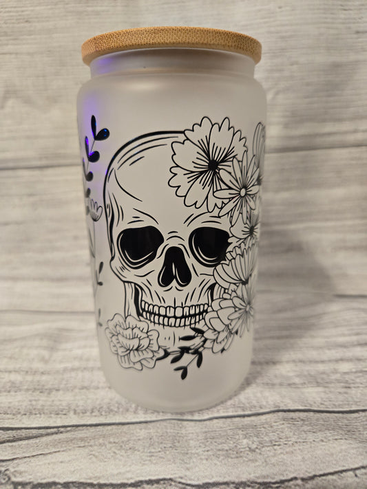 Frosted Skull Libby Glass