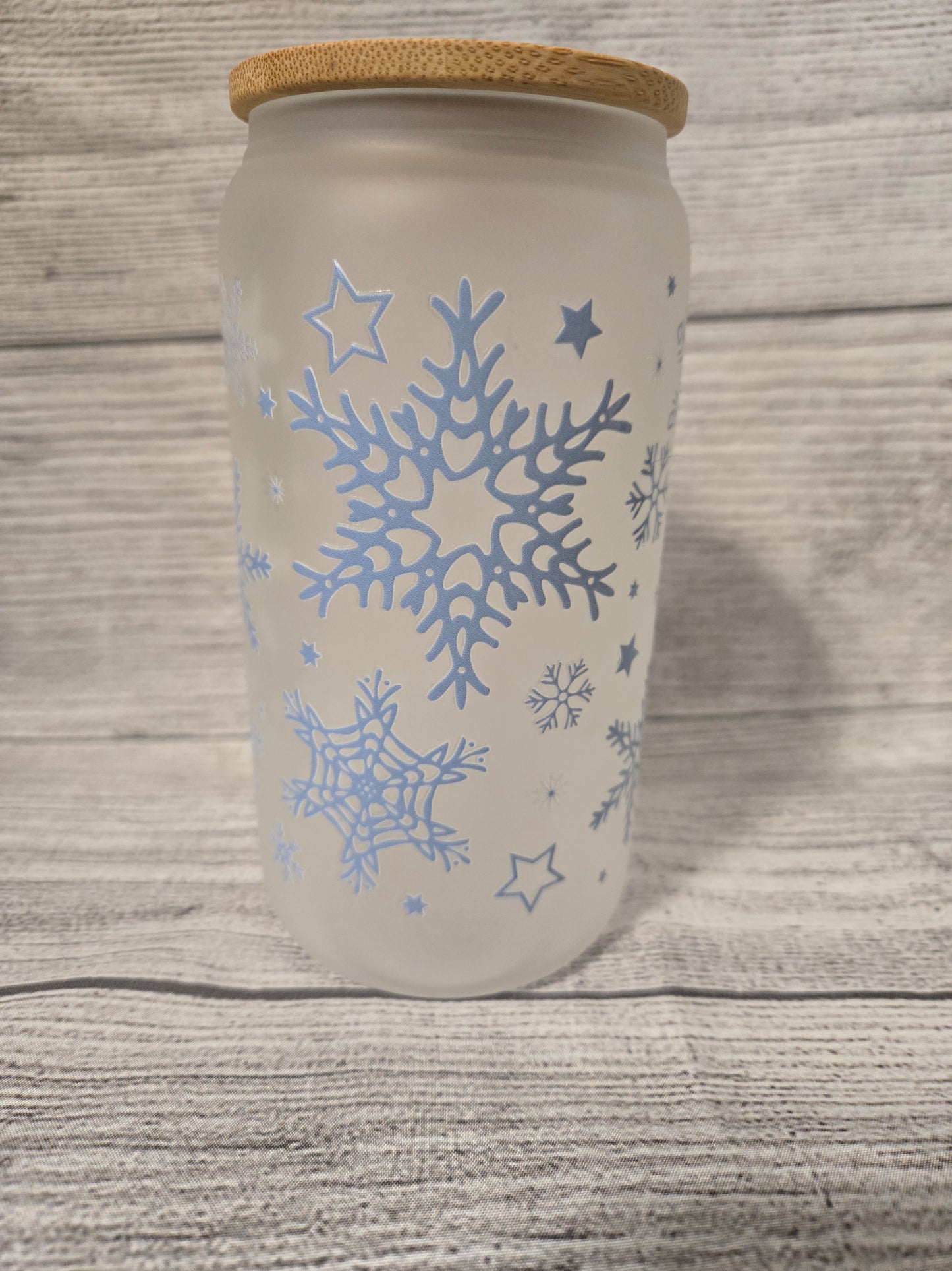 Frosted Snowflake Libby Glass