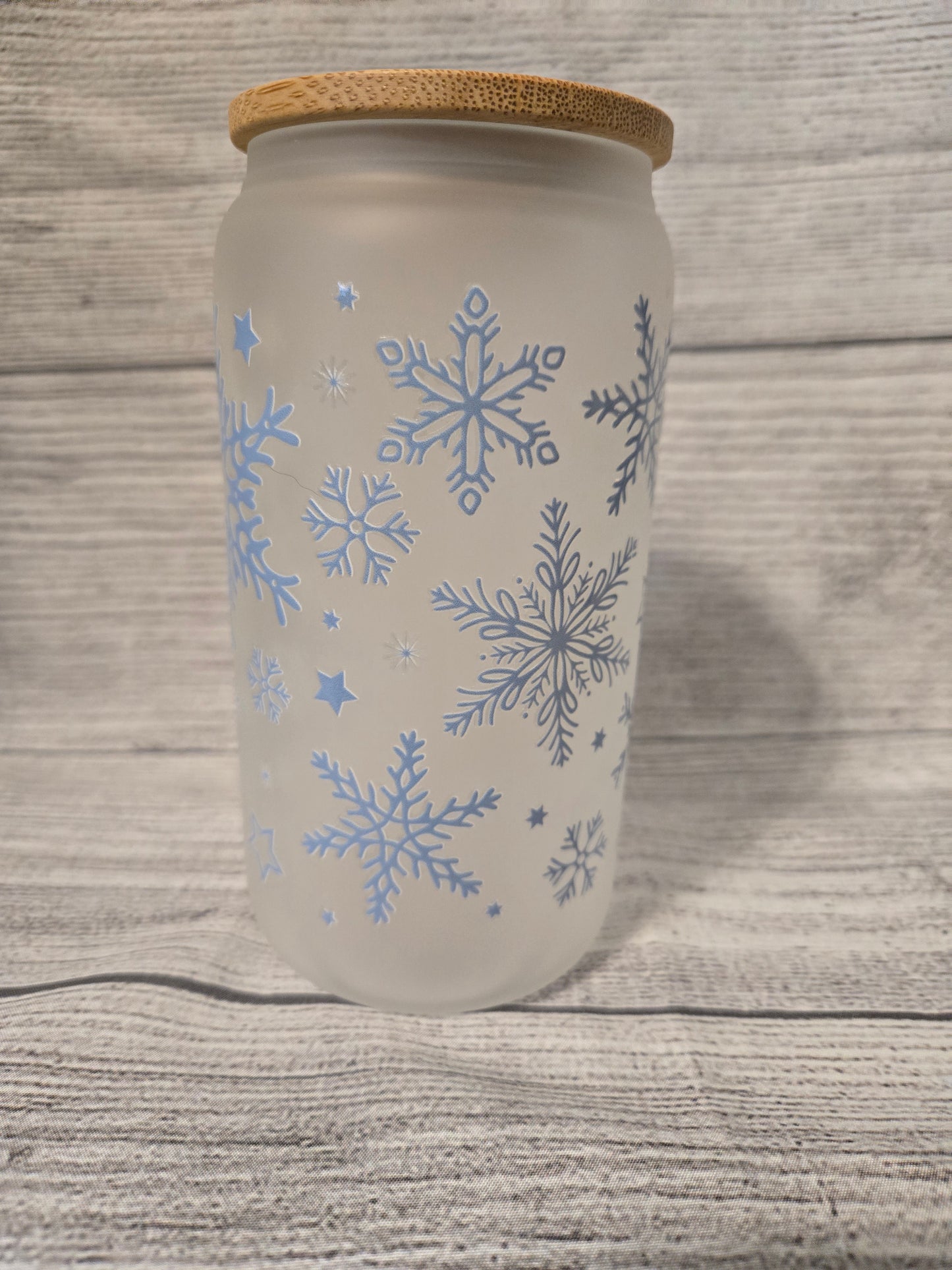 Frosted Snowflake Libby Glass